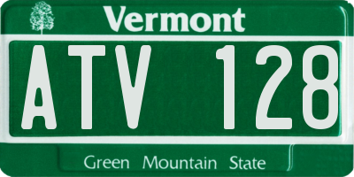 VT license plate ATV128
