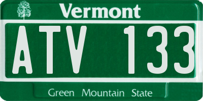 VT license plate ATV133