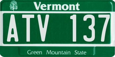 VT license plate ATV137