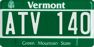 VT license plate ATV140