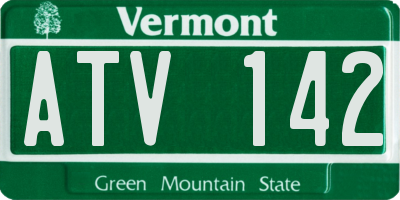 VT license plate ATV142