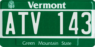 VT license plate ATV143