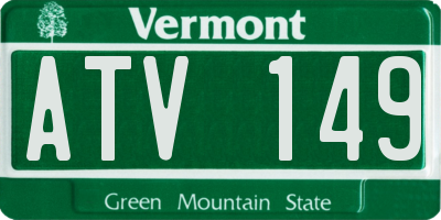 VT license plate ATV149
