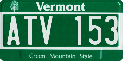 VT license plate ATV153