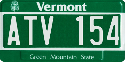 VT license plate ATV154
