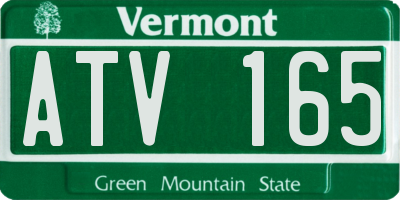 VT license plate ATV165