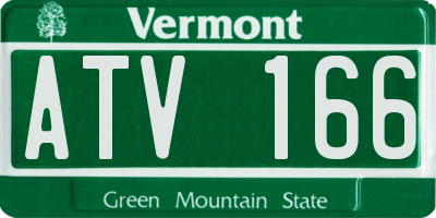 VT license plate ATV166