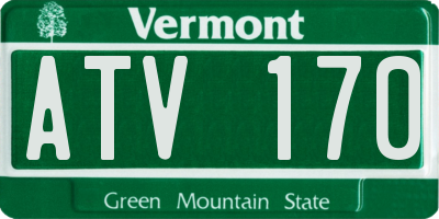VT license plate ATV170