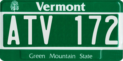 VT license plate ATV172