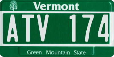 VT license plate ATV174