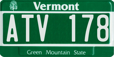 VT license plate ATV178