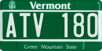 VT license plate ATV180