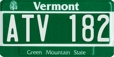 VT license plate ATV182