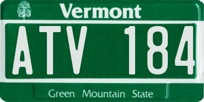 VT license plate ATV184