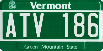 VT license plate ATV186