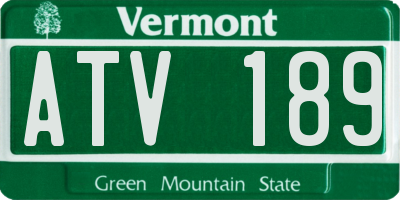VT license plate ATV189