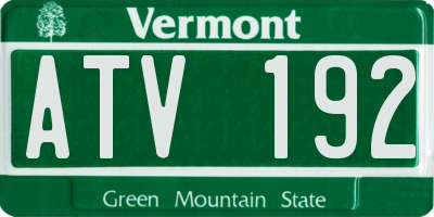 VT license plate ATV192