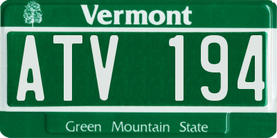VT license plate ATV194
