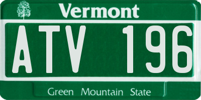 VT license plate ATV196