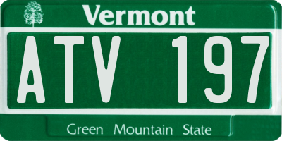 VT license plate ATV197