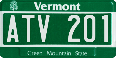 VT license plate ATV201