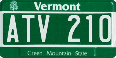 VT license plate ATV210