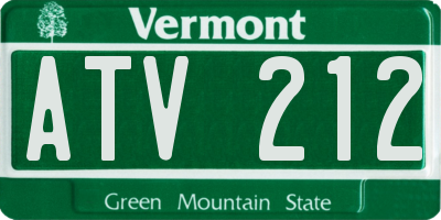 VT license plate ATV212