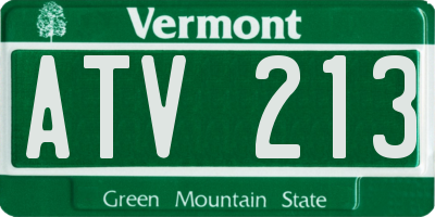VT license plate ATV213