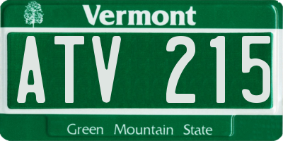 VT license plate ATV215