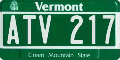 VT license plate ATV217