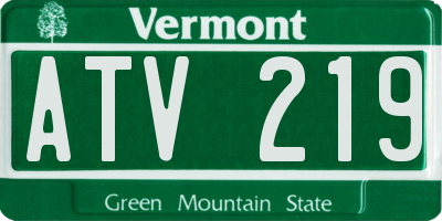 VT license plate ATV219