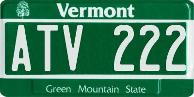 VT license plate ATV222
