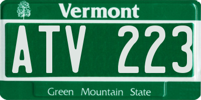 VT license plate ATV223