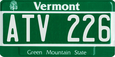 VT license plate ATV226