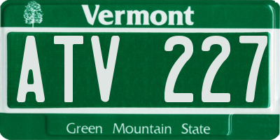 VT license plate ATV227