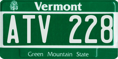 VT license plate ATV228