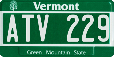 VT license plate ATV229