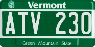 VT license plate ATV230