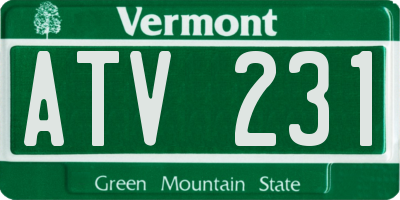 VT license plate ATV231