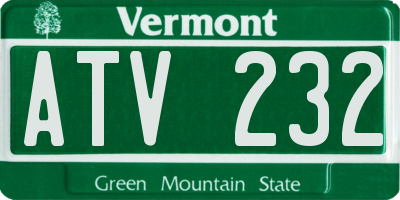 VT license plate ATV232