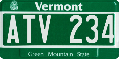 VT license plate ATV234