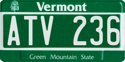 VT license plate ATV236