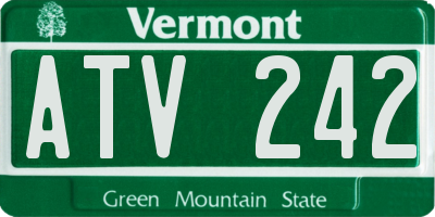 VT license plate ATV242