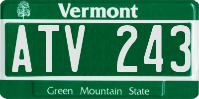 VT license plate ATV243