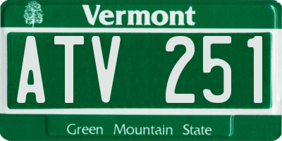 VT license plate ATV251
