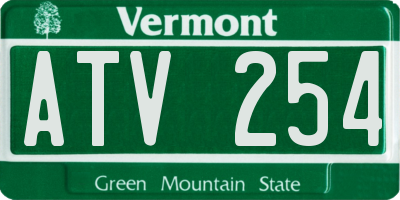 VT license plate ATV254