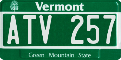 VT license plate ATV257