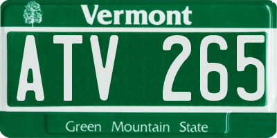 VT license plate ATV265