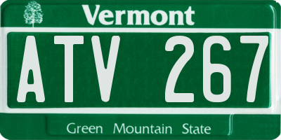 VT license plate ATV267
