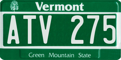 VT license plate ATV275